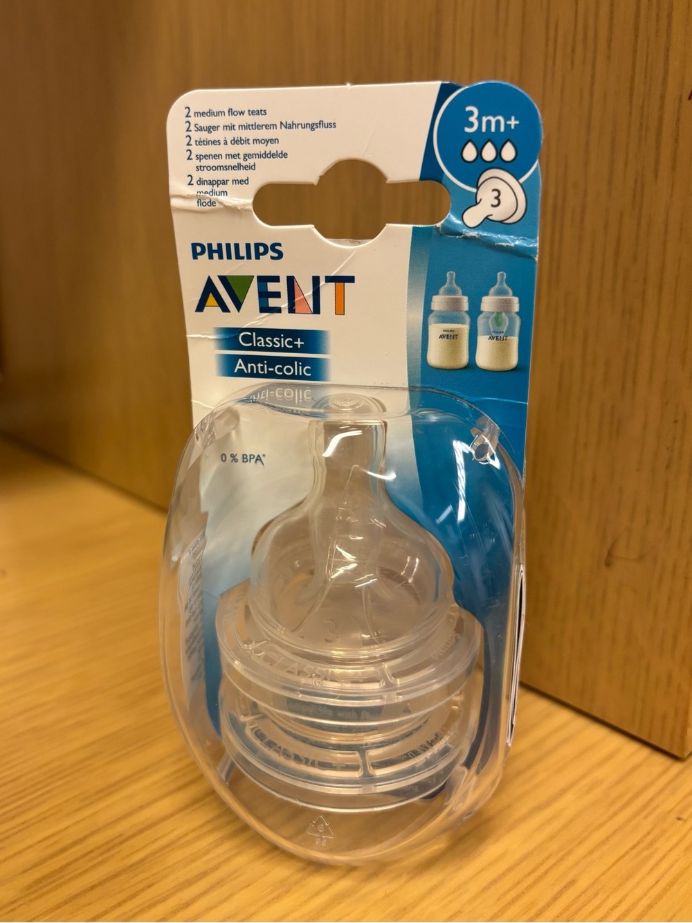 NWT Philips Avent Classic+ Anti-colic Bottle Nipples -Medium flow